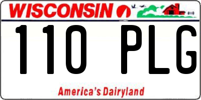 WI license plate 110PLG