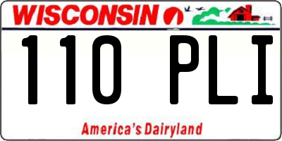 WI license plate 110PLI