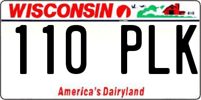 WI license plate 110PLK