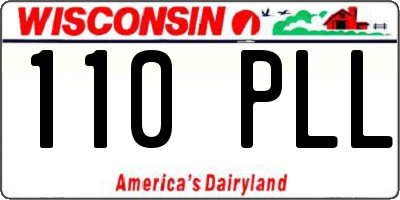WI license plate 110PLL