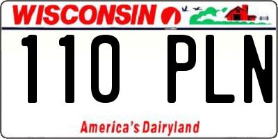 WI license plate 110PLN