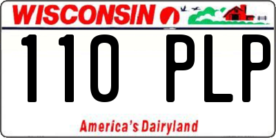 WI license plate 110PLP