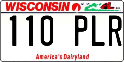 WI license plate 110PLR
