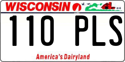 WI license plate 110PLS