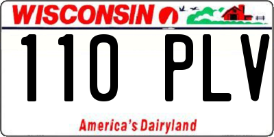 WI license plate 110PLV