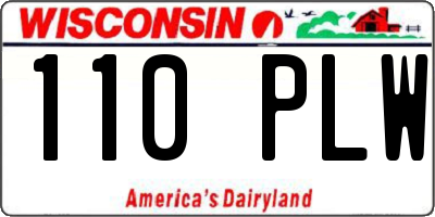 WI license plate 110PLW