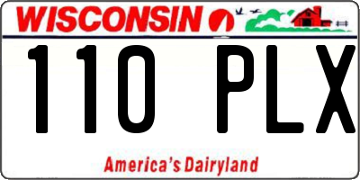 WI license plate 110PLX