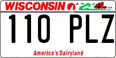 WI license plate 110PLZ