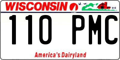 WI license plate 110PMC