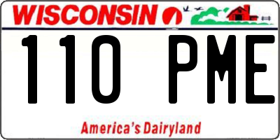 WI license plate 110PME