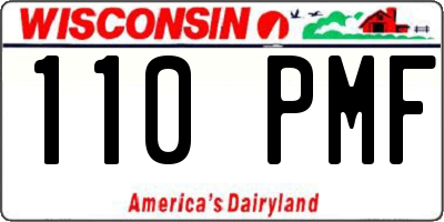 WI license plate 110PMF