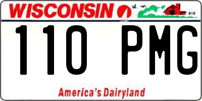 WI license plate 110PMG