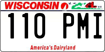 WI license plate 110PMI