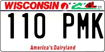 WI license plate 110PMK