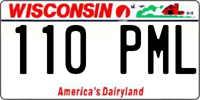 WI license plate 110PML
