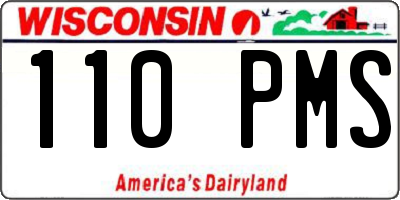 WI license plate 110PMS