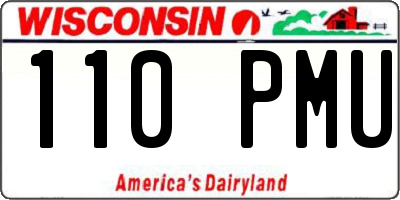 WI license plate 110PMU