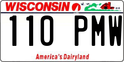 WI license plate 110PMW