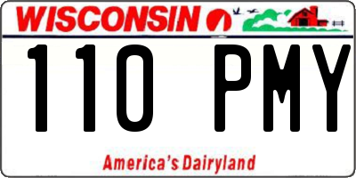 WI license plate 110PMY