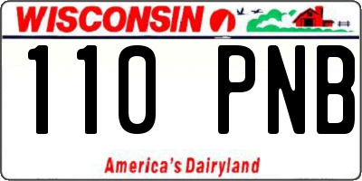 WI license plate 110PNB