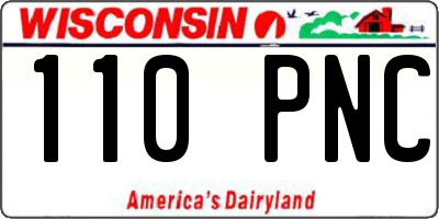WI license plate 110PNC