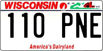 WI license plate 110PNE