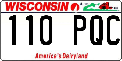 WI license plate 110PQC