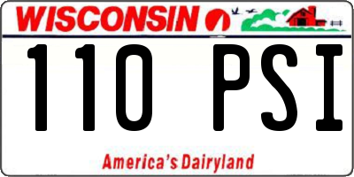 WI license plate 110PSI