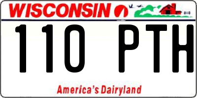WI license plate 110PTH