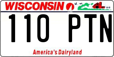 WI license plate 110PTN