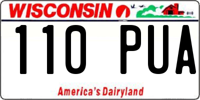WI license plate 110PUA