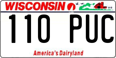 WI license plate 110PUC