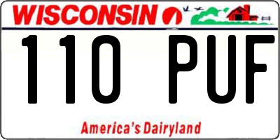 WI license plate 110PUF