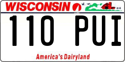 WI license plate 110PUI