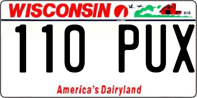 WI license plate 110PUX