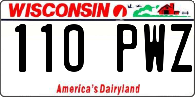 WI license plate 110PWZ