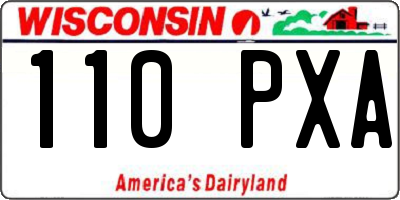 WI license plate 110PXA