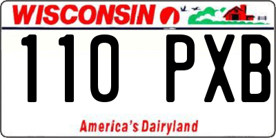 WI license plate 110PXB