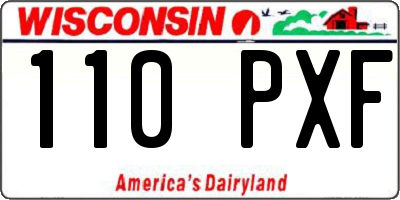 WI license plate 110PXF