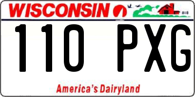 WI license plate 110PXG