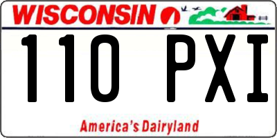 WI license plate 110PXI