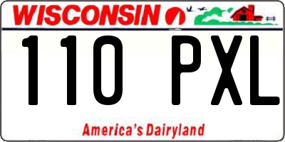 WI license plate 110PXL