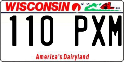 WI license plate 110PXM