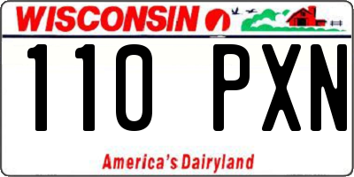 WI license plate 110PXN