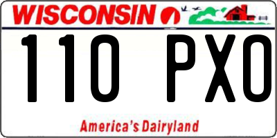 WI license plate 110PXO