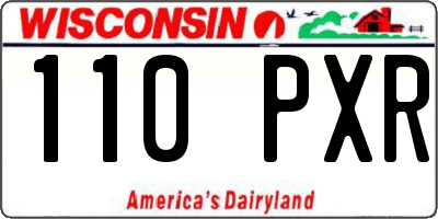 WI license plate 110PXR