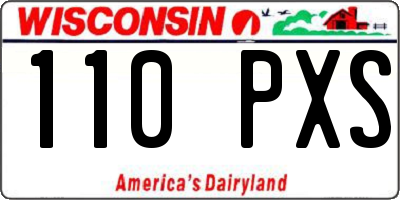 WI license plate 110PXS