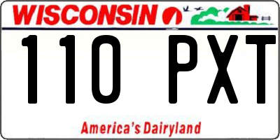 WI license plate 110PXT