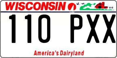 WI license plate 110PXX