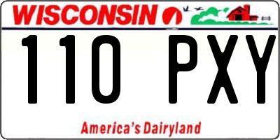WI license plate 110PXY